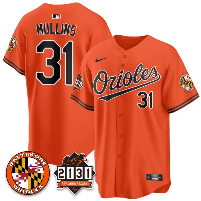 Men's Baltimore Orioles #31 Cedric Mullins Nike '30th of 2131 Limited Stitched Jersey Orange