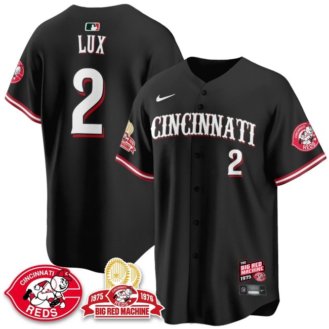 Men's Cincinnati Reds #2 Gavin Lux Nike 'Big Red Machine 50th 1975 Limited MLB Jersey Black