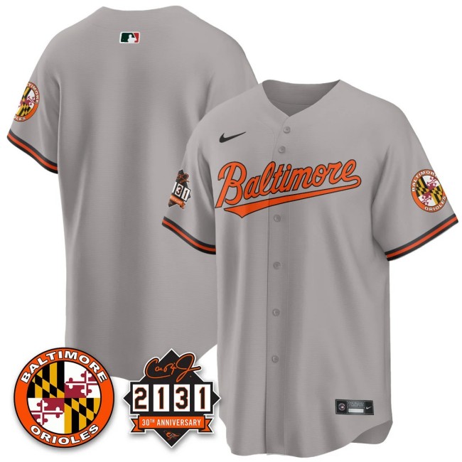 Men's Baltimore Orioles Nike '30th of 2131 MLB Limited Jersey Grey - ALL Stitched