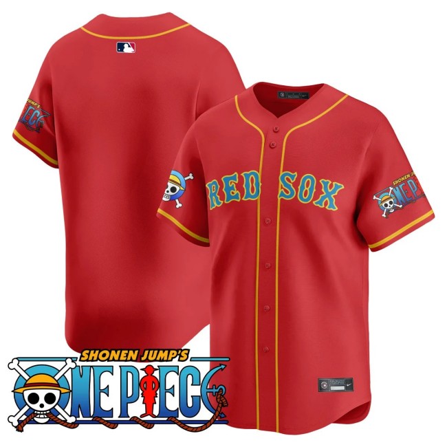 Boston Red Sox x 'ONE PIECE Blank Red Nike 2025 MLB Limited Stitched Jersey