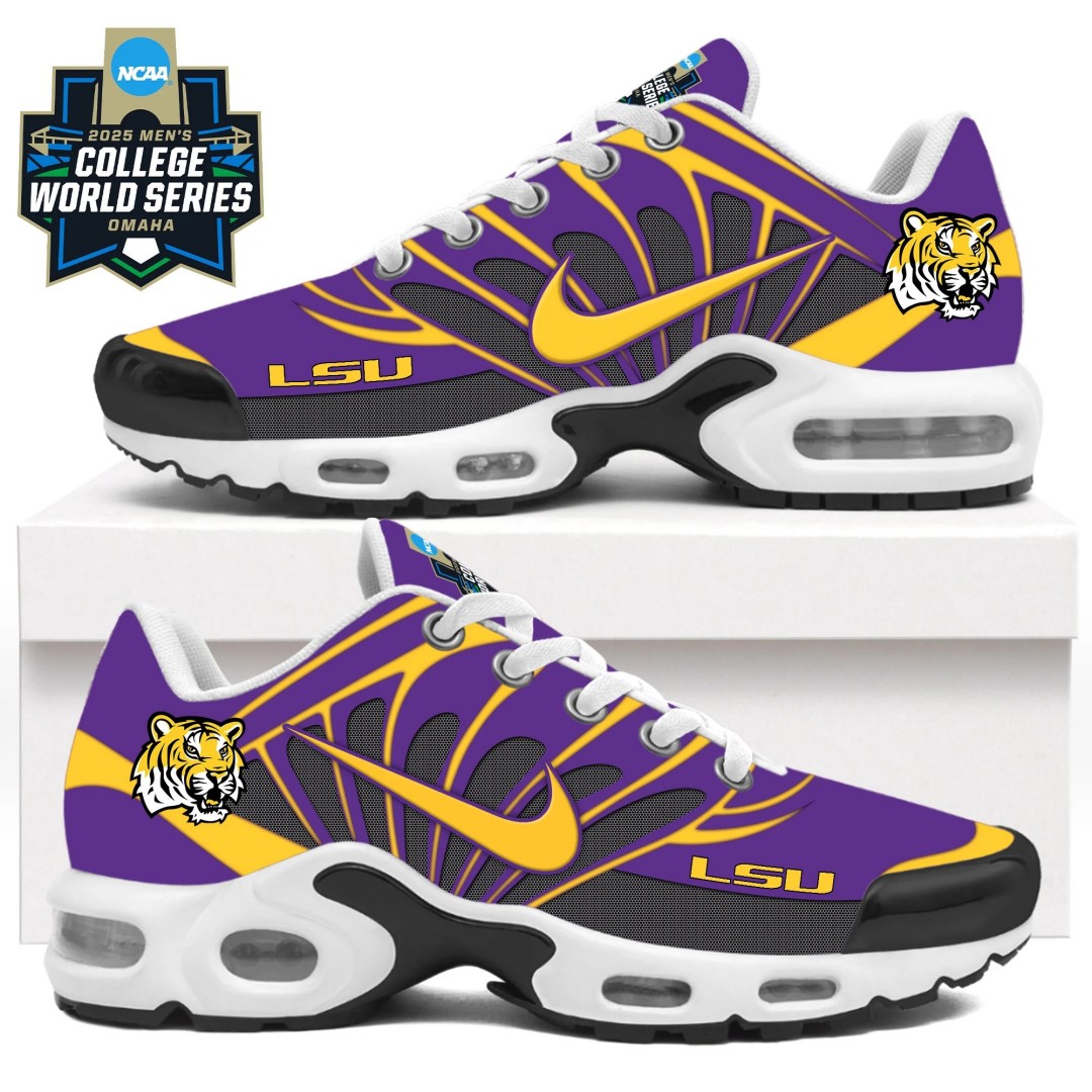 LSU Tigers 2025 NCAA Men's College World Series Air Max Plus Shoes Purple