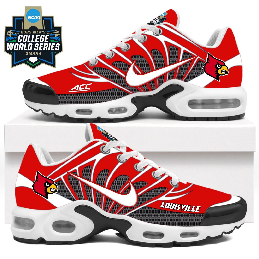 Louisville Cardinals 2025 NCAA Men's College World Series Air Max Plus Shoes Red