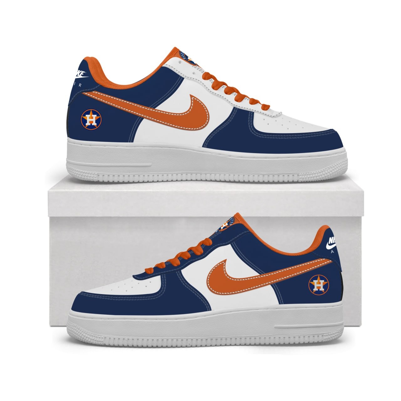 Houston Astros x AF1 Navy & White Sneakers