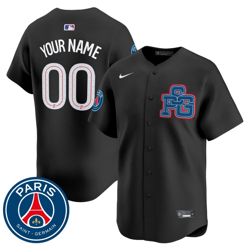 Paris Saint-Germain Custom Nike Black 2025 Vapor Stitched Baseball Jersey