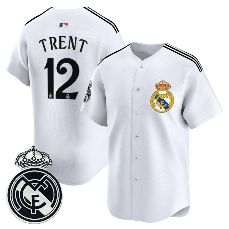 Real Madrid #12 Trent Alexander-Arnold White 2025 Vapor Stitched Baseball Jersey