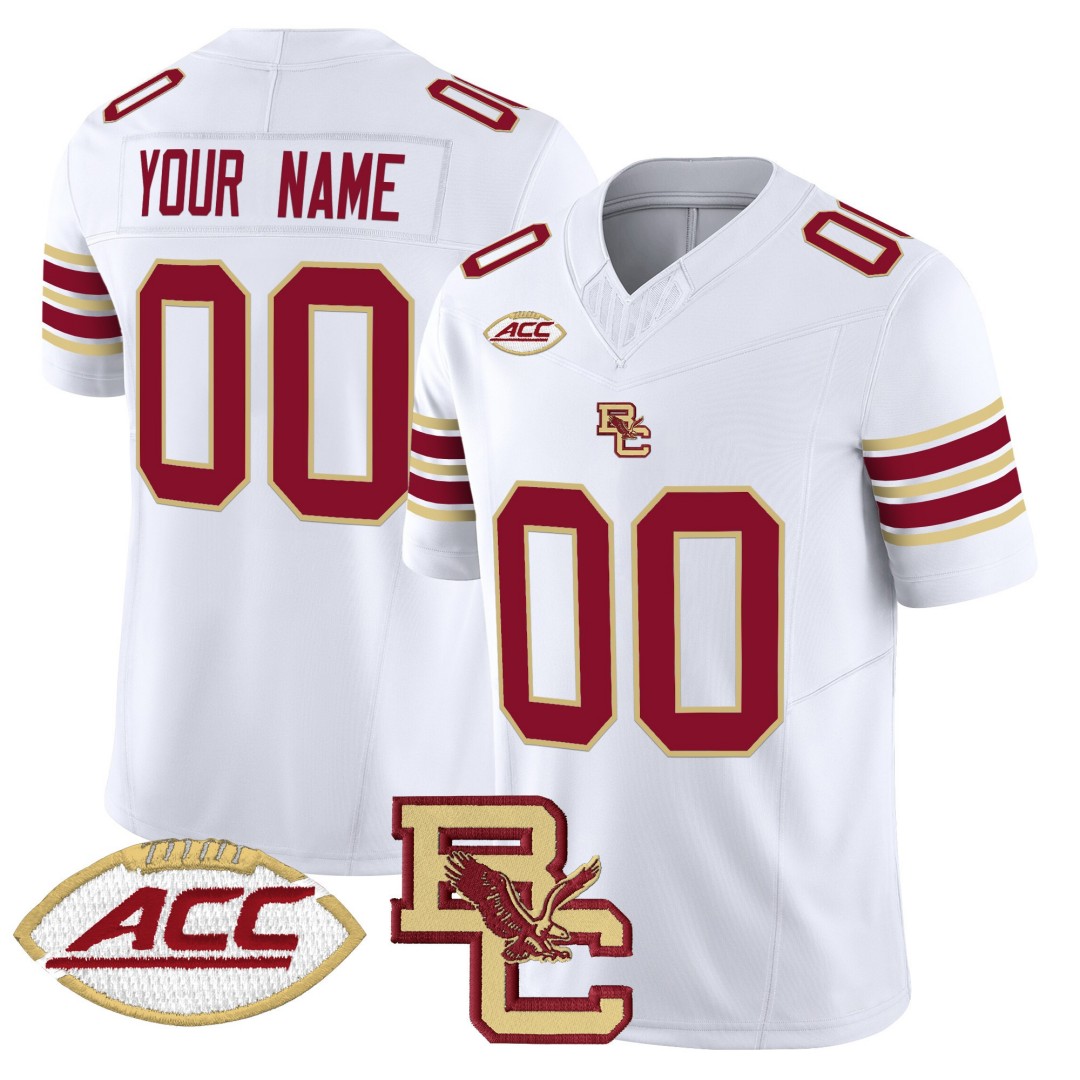 Boston College Eagles Custom 2025 FUSE Vapor Limited Football Jersey White - All Stitched