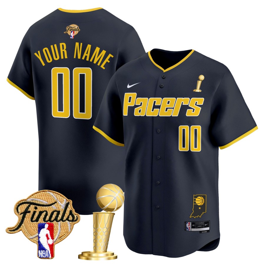 Indiana Pacers Nike 2025 Champions Limited Baseball Custom Jersey Icon Edition - Navy - All Stitched