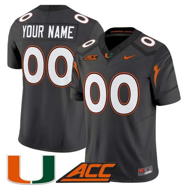 Miami Hurricanes Custom Nike FUSE Limited Smoke Stitched Football Jersey