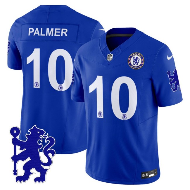 Chelsea #10 Cole Palmer 2025 NFL Nike Vapor Limited Football Jersey Blue - All stitched