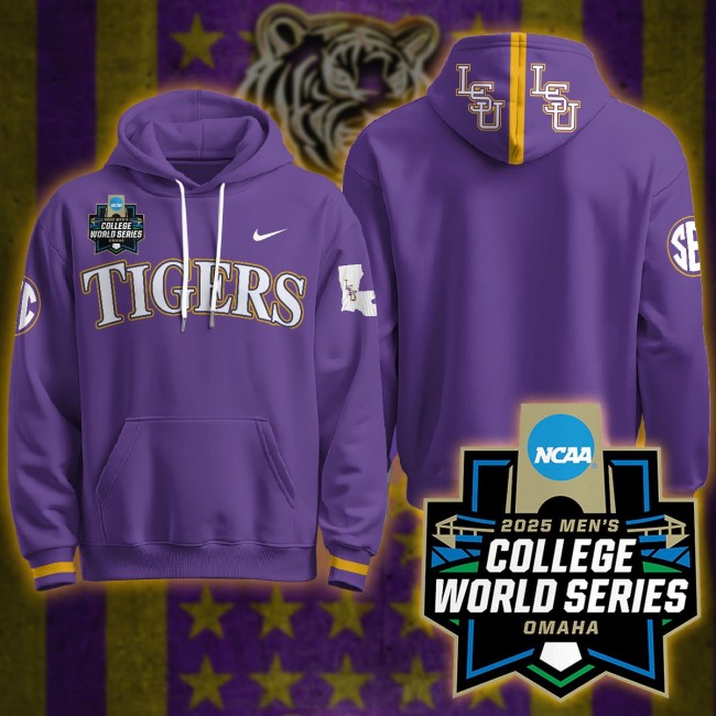 LSU Tigers Blank Nike 2025 Men's College World Series Limited Hoodie Purple - All Stitched