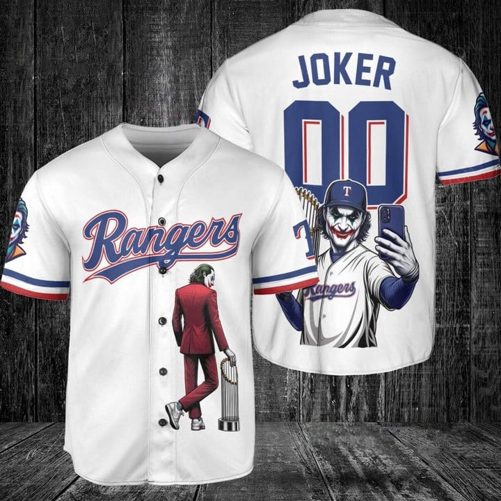 Joker 00 Texas Ranger White Baseball Jersey - All Printed