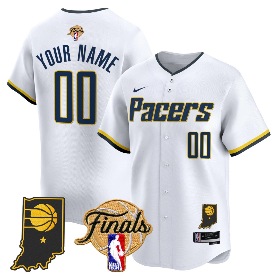 Indiana Pacers Active Player Custom 2025 NBA Final Patchs Limited Stitched Baseball Jersey Association White