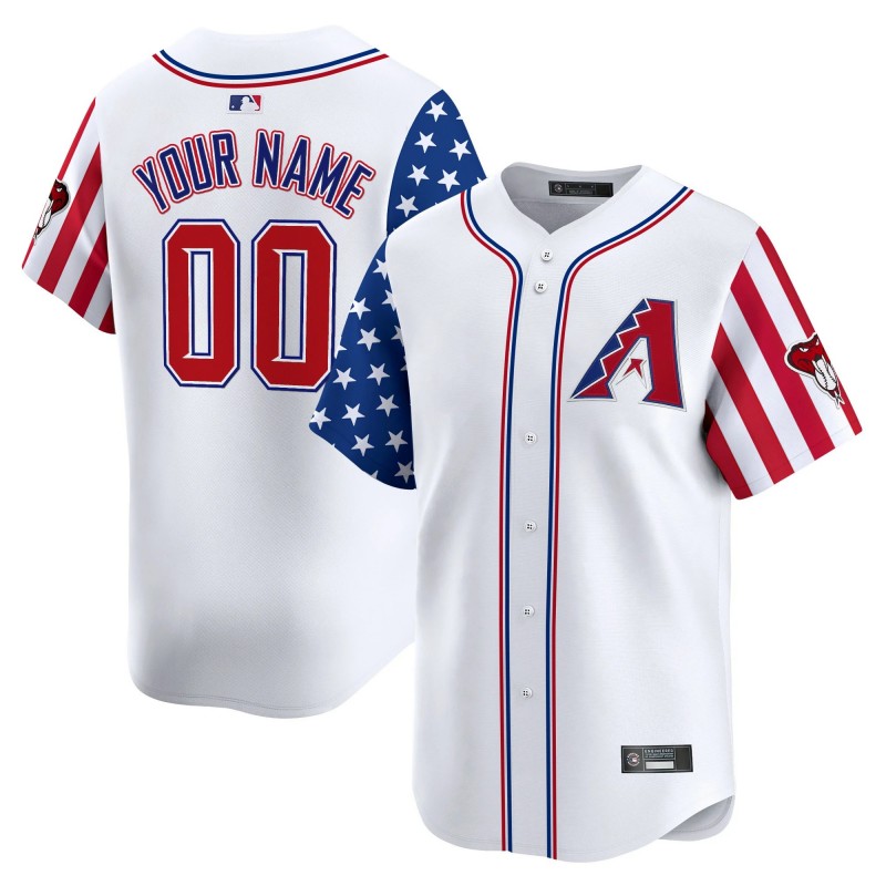 Arizona D-Backs Active Player Custom Independence Day White Vapor Premier Limited Stitched Baseball Jersey