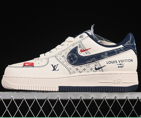 Nike Air Force 1 '07 LV8 Low WHITE BLUE YX5066-342 Sneaker
