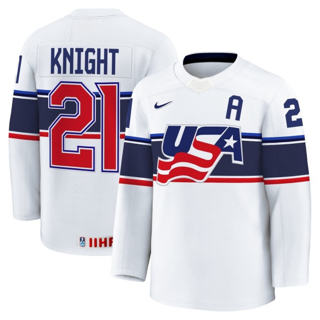 Men's Size 2025 USA Women’s Hockey #21 Hilary Knight White Jersey - All Stitched