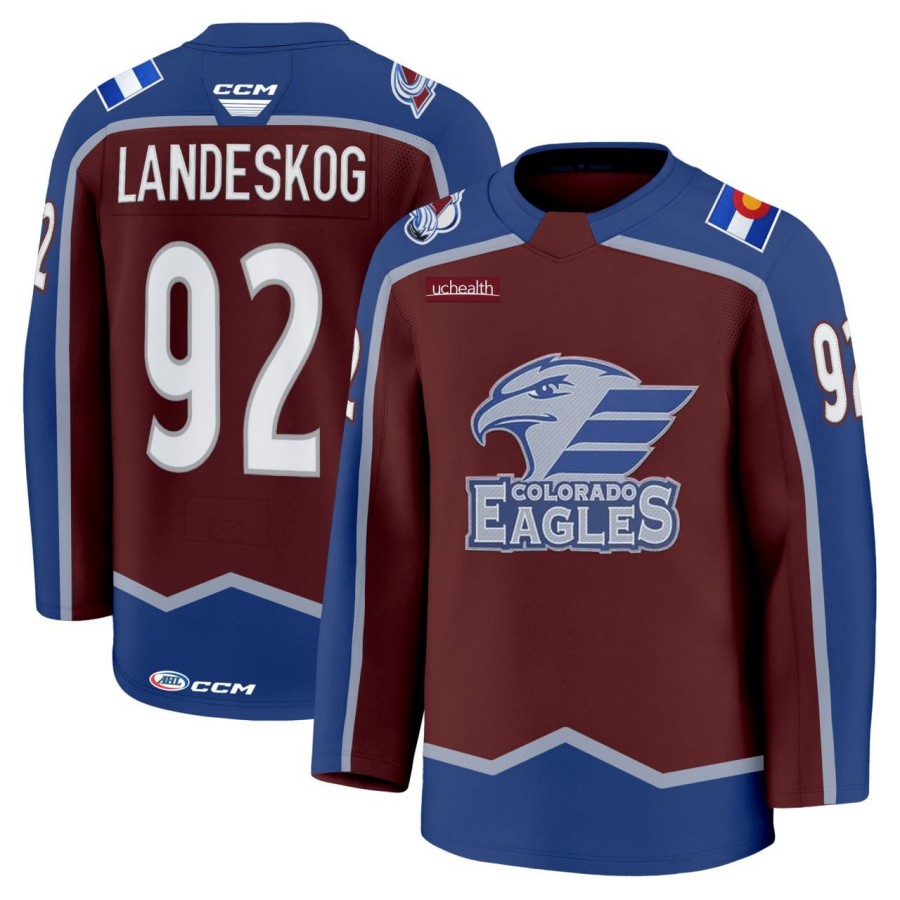 Colorado Eagles #92 Gabriel Landeskog New Avalanche Hockey Jersey - All Stitched