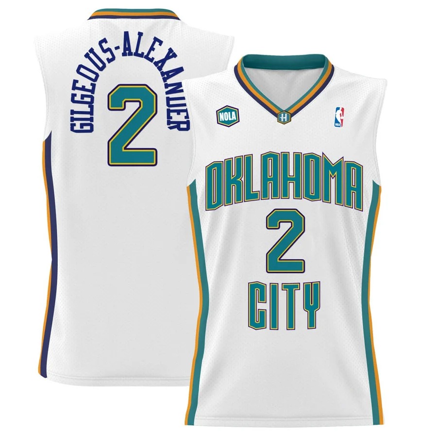 OKC Thunder #2 SGA Shai Gilgeous-Alexander White Basketball Jersey - All Stitched