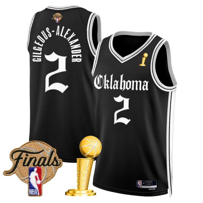 OKC Thunder #2 SGA 2025 Champions 'Gothic Storm Edition' Swingman Jersey Black - All Stitched