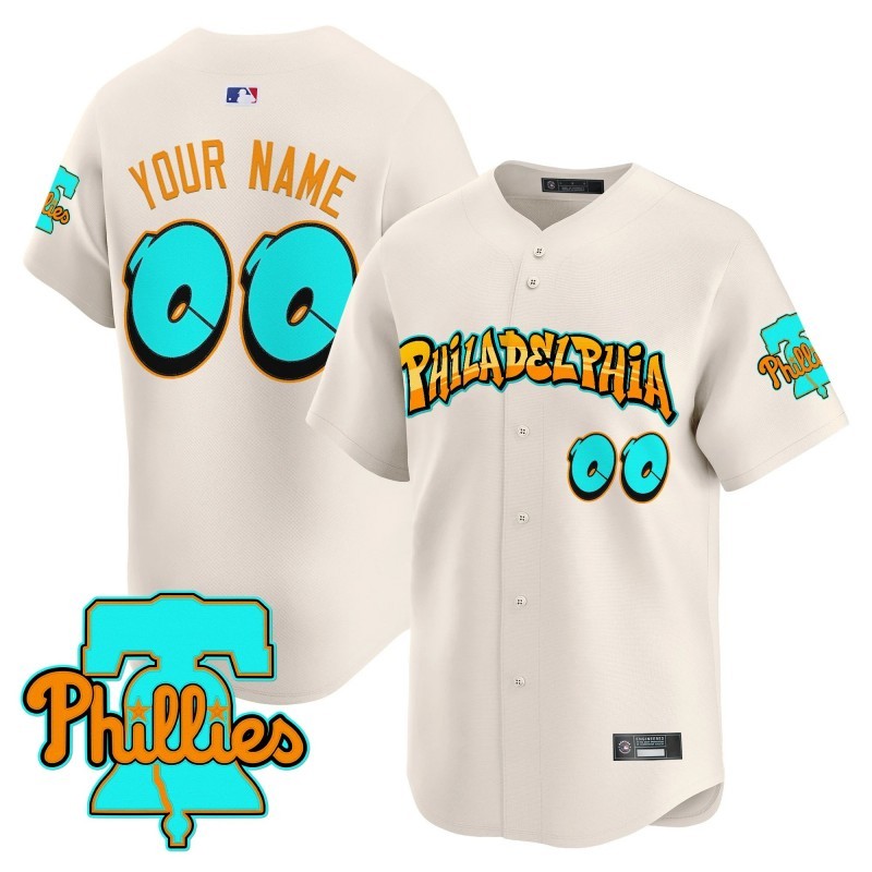 Philadelphia Phillies 'Graffiti Broad Street Edition' Custom Vapor Premier Limited Jersey Cream - All Stitched