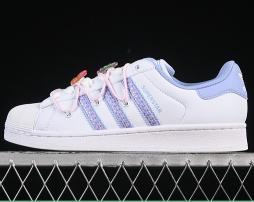Women's adidas Superstar II JR1332 Cloud White/ Blue Dawn/ Preloved Purple Sneaker