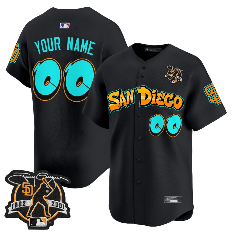San Diego Padres 'Graffiti Barrio Edition' Custom Vapor Premier Limited Jersey Black - All Stitched