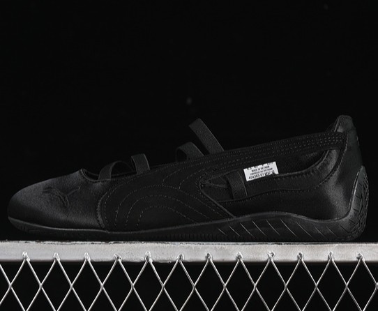Women's PUMA Speedcat Ballet Black Cool Dark Grey Satin 404383-01 Sneaker