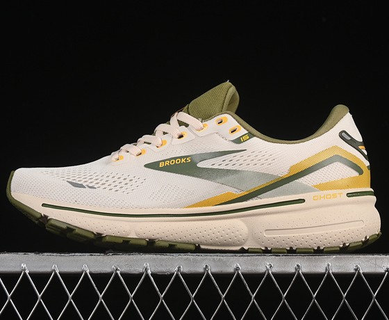 Brooks Ghost 15 Beige Greem Yellow Road Running Shoes 1203801B112 Sneaker