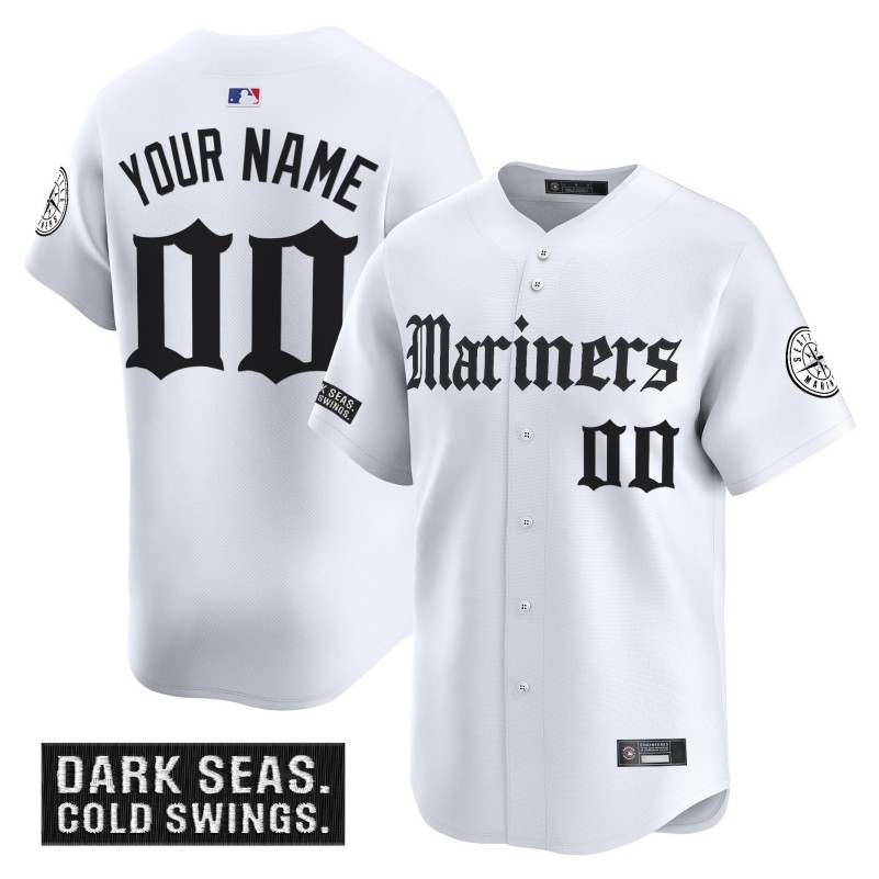 Seattle Mariners Custom 'Deep Sea Gothic Edition' Vapor Premier Limited Stitched Baseball Jersey White V2