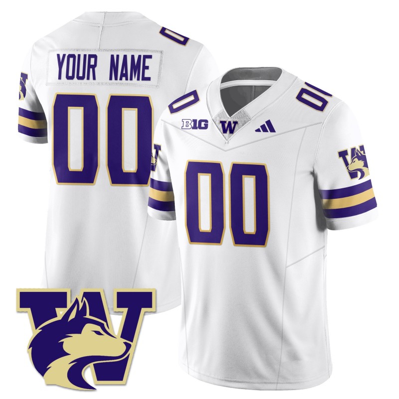 Washington Huskies Custom White 2025 Vapor Limited Stitched Football Jersey
