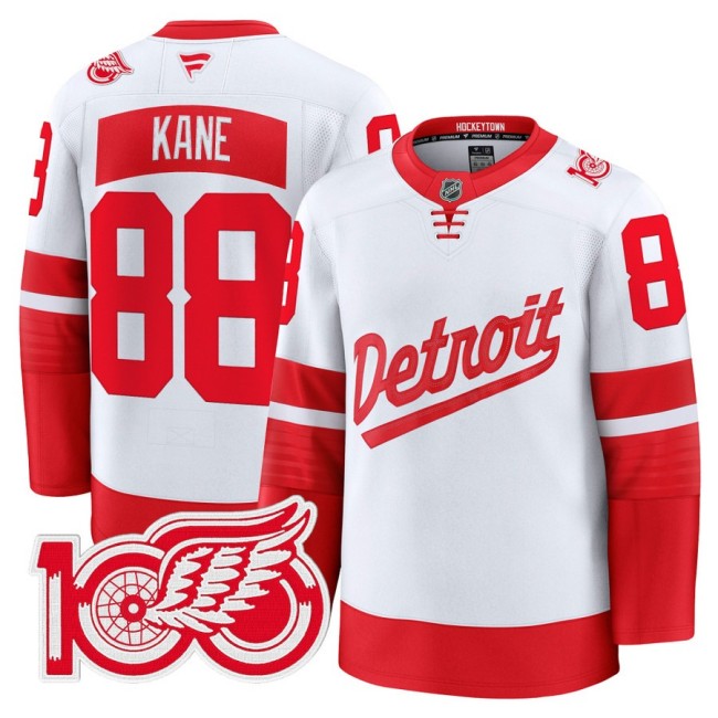 Men's Detroit Red Wings #88 Patrick Kane White Stadium Series 100th Premium Stitched Hockey Jersey