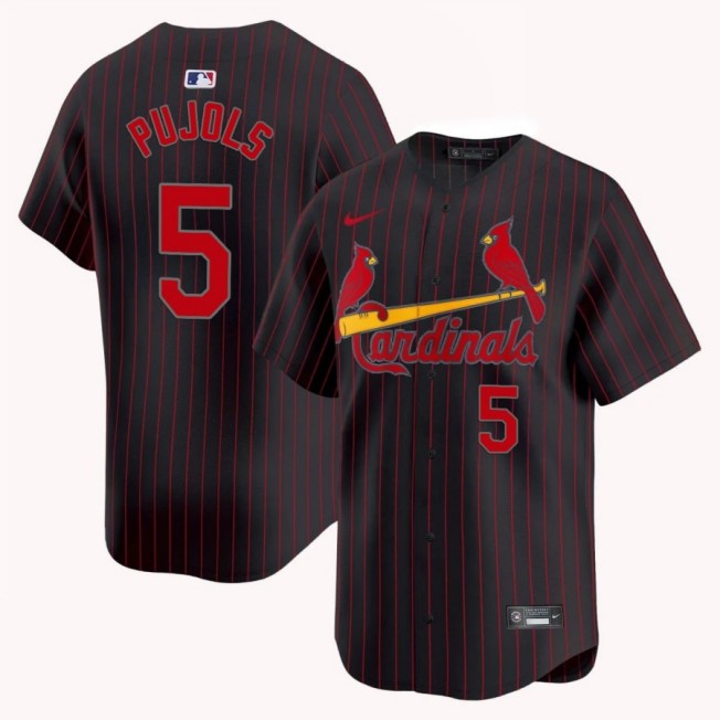 Youth St. Louis Cardinals #5 Albert Pujols Nike Brown Pinstripe Limited Stitched Baseball Jersey