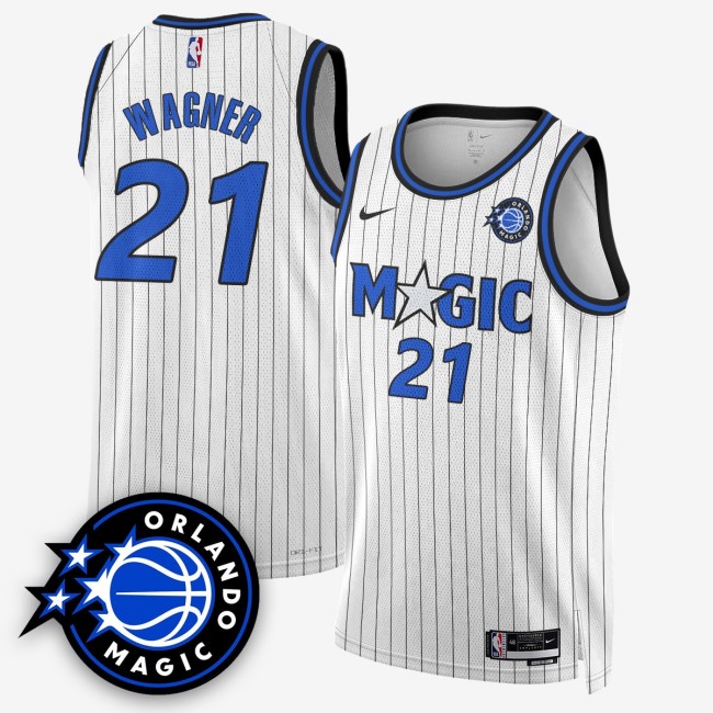 Men's Orlando Magic #21 Moritz Wagner New Generation of Magic White Stitched Basketball Swingman Jersey