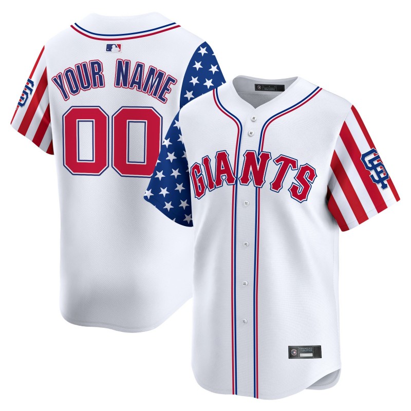 San Francisco Giants Active Player Custom White 2025 Independence Day Vapor Premier Limited Stitched Jersey