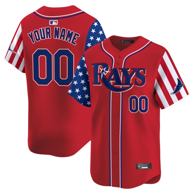 Tampa Bay Rays Active Player Custom Red 2025 Independence Day Vapor Premier Limited Stitched Jersey