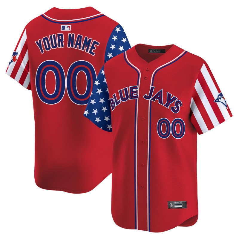 Toronto Blue Jays Active Player Custom Red 2025 Independence Day Vapor Premier Limited Stitched Jersey
