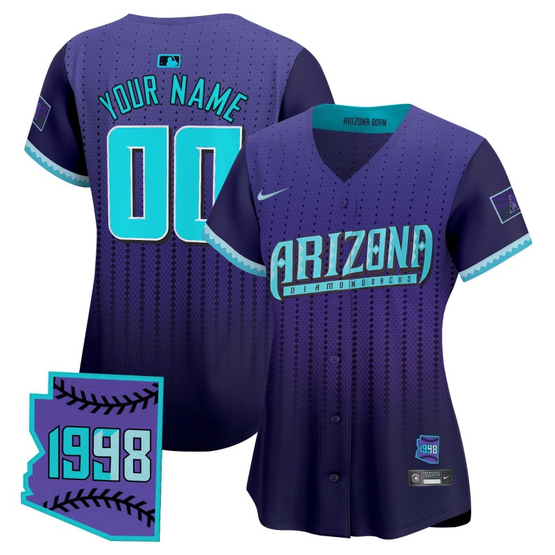 Women's Arizona D-Backs Nike 2025 City Connect Purple Vapor Premier Limited Custom Jersey - Stitched