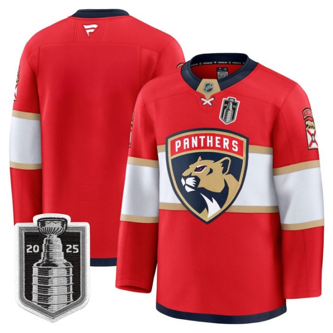 Youth Florida Panthers Team Blank White 2025 Stanley Cup Final Premium Stitched NHL Hockey Jersey
