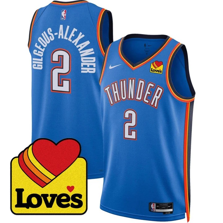 Men's Oklahoma City Thunder #2 Shai Gilgeous-Alexander Swingman Blue Stitched Jersey