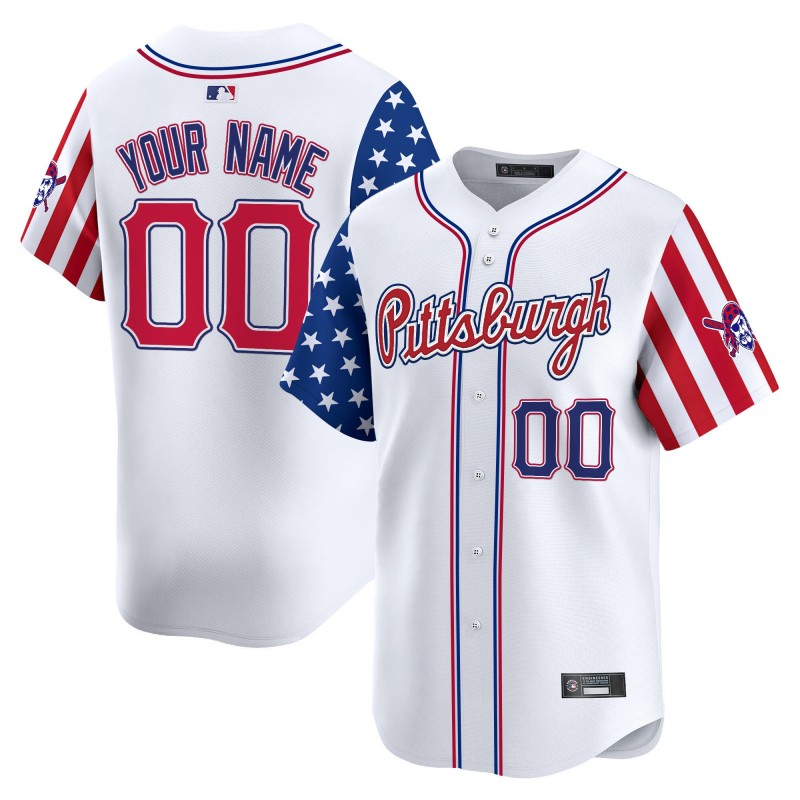 Pittsburgh Pirates Active Player Custom White 2025 Independence Day Vapor Premier Limited Stitched Jersey