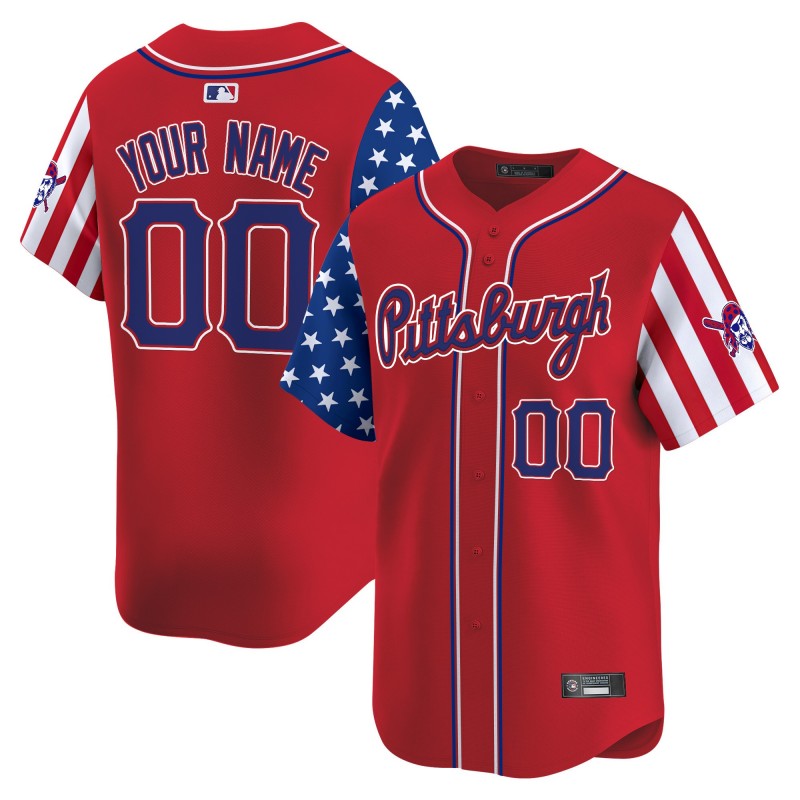 Pittsburgh Pirates Active Player Custom Red 2025 Independence Day Vapor Premier Limited Stitched Jersey