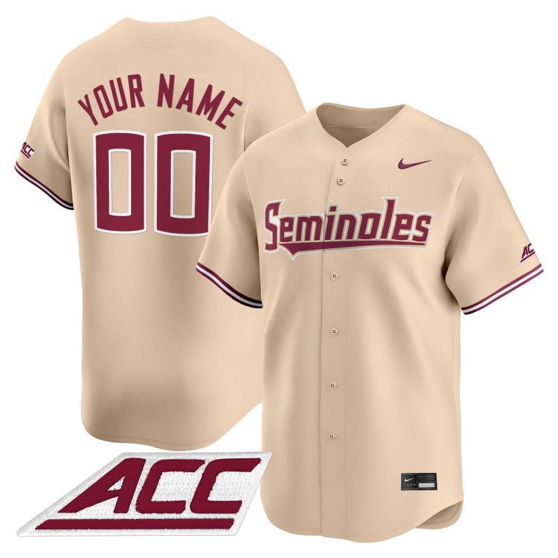 Florida State Seminoles Active Player Custom Cream 2025 Vapor Premier Limited Stitched Baseball Jersey