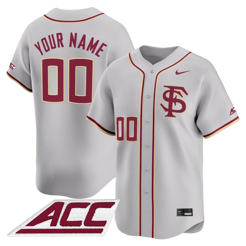 Florida State Seminoles Active Player Custom Grey 2025 Vapor Premier Limited Stitched Baseball Jersey