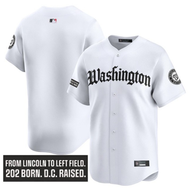 Men's Washington Nationals 'Gothic Capitol Edition' Team Blank White Vapor Premier Limited Stitched Baseball Jersey