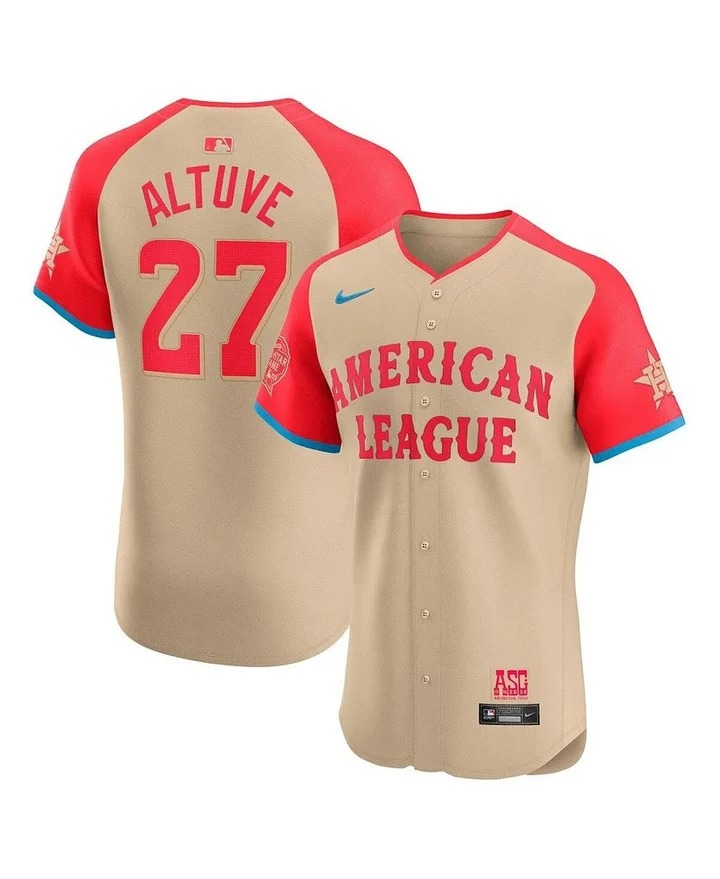 Men's American League #27 Jose Altuve Cream 2024 All-Star Limited Stitched Baseball Jersey