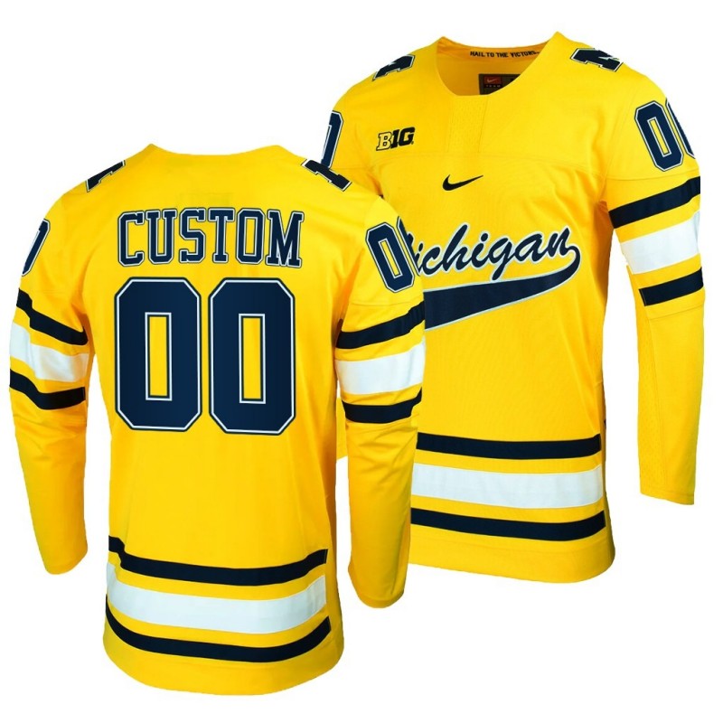 Michigan Wolverines Nike Custom Maize Stitched College Hockey Jersey