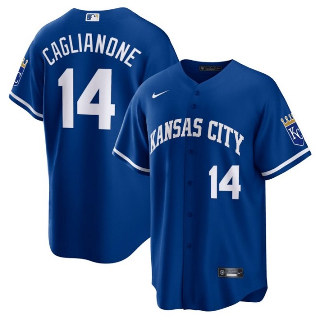 Men's Kansas City Royals #17 Jac Caglianone Royal Blue Cool Base Stitched Baseball Jersey