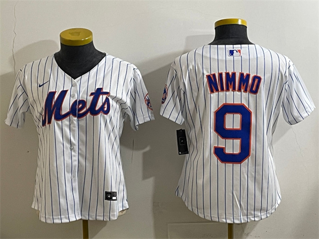 Women's New York Mets #9 Brandon Nimmo White Cool Base Stitched Baseball Jersey