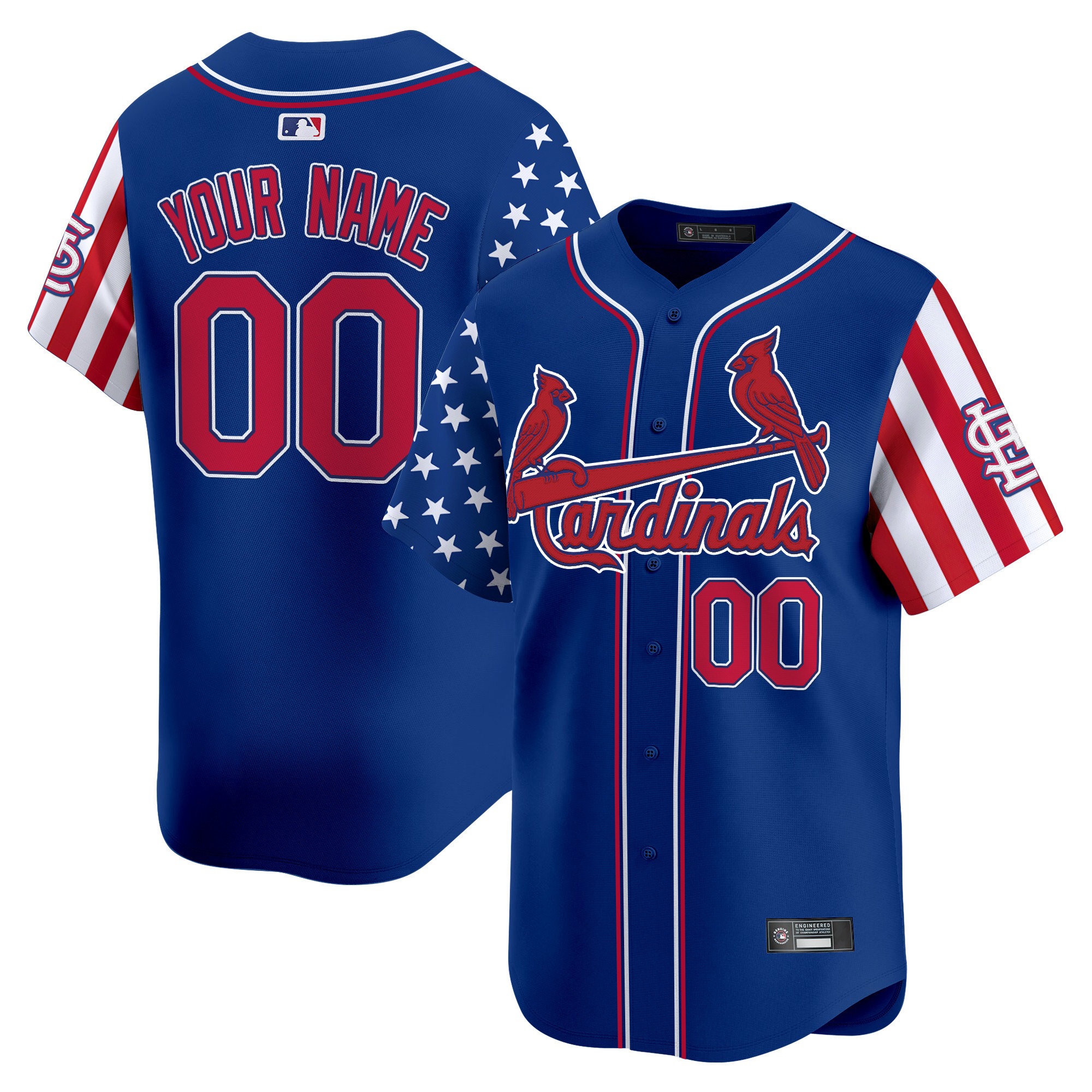 St. Louis Cardinals Custom Royal 2025 Independence Day Limited Stitched Baseball Jersey V2