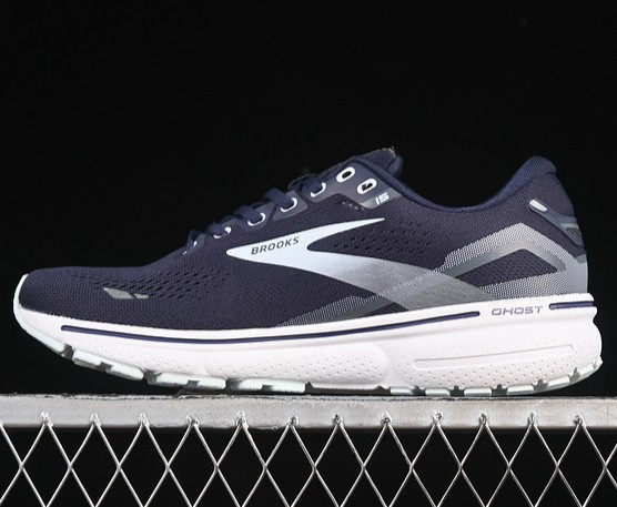 Brooks Ghost 15 Navy White Grey 1103931D026 Athletic Running Shoes Sneaker (Women's USW5.5-8 Men's US7-12)