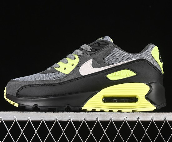 Nike Air Max 90 Smoke Grey/ Light Lemon Twist/ Black/ Photon Dust DM0029-012 Sneaker (Men's US7-12 Women's USW5.5-8)